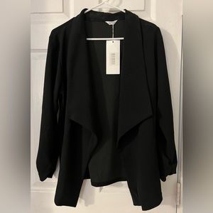 NWT XL drape front blazer, black